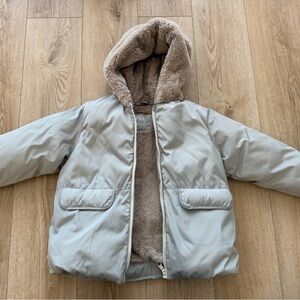 Zara Kids Gray Puffer Jacket with Hood